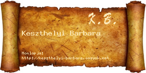 Keszthelyi Barbara névjegykártya