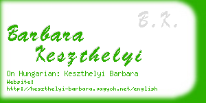barbara keszthelyi business card